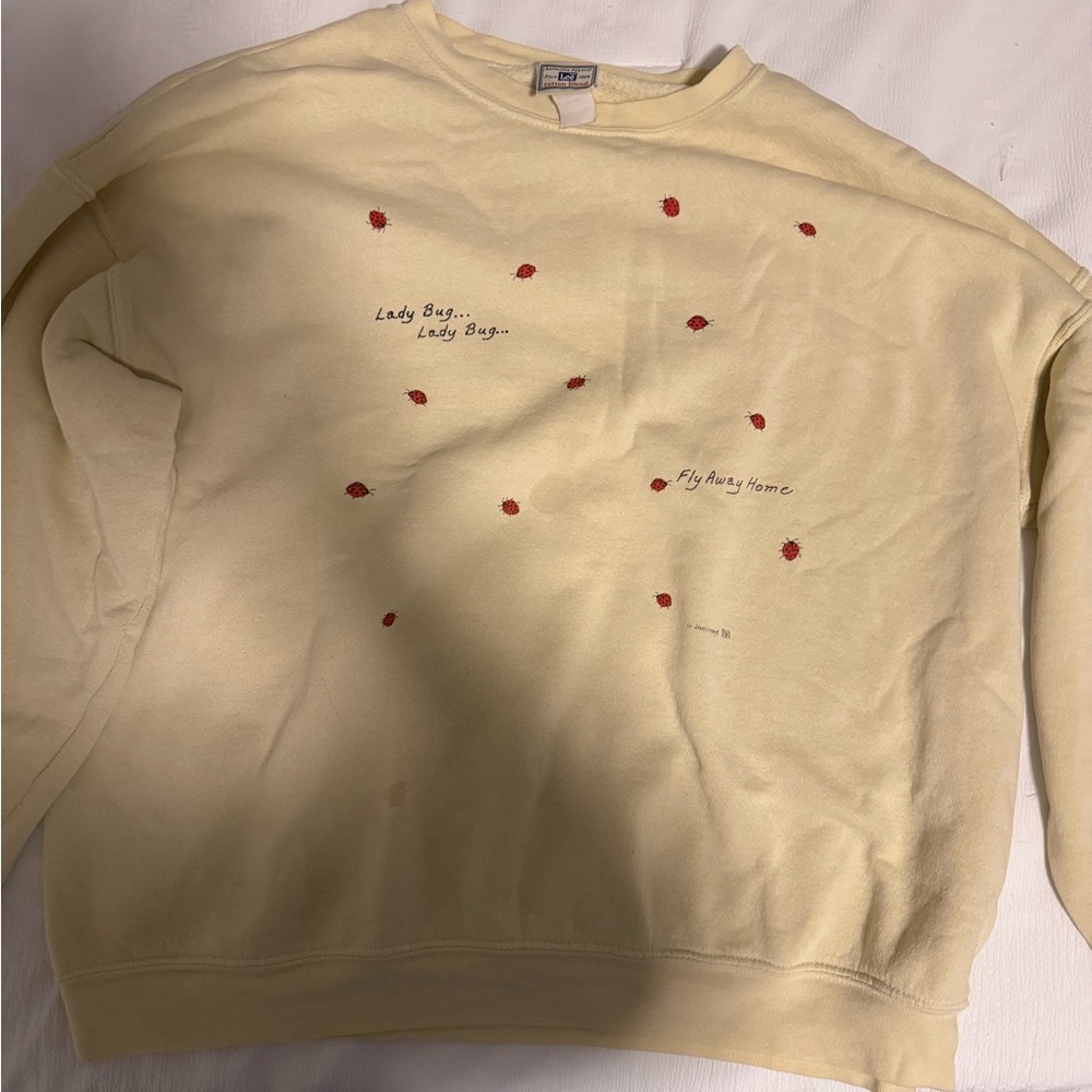 Cream Ladybug Print Women’s Sweater